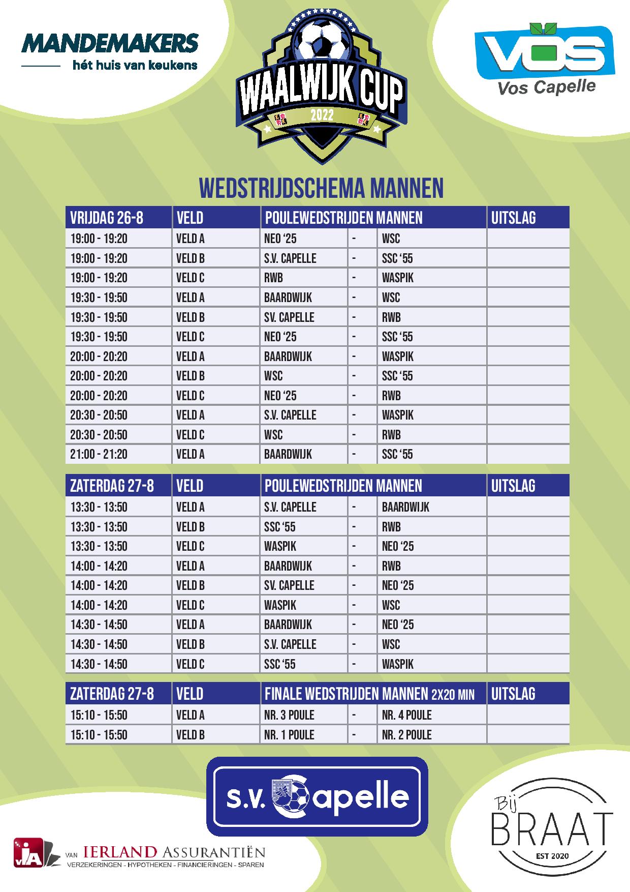 Waalwijk cup wedstrijdschema flyer A4 page 001