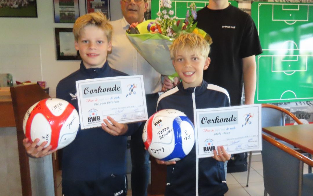 Pupillen van de Week scoren voor R.W.B. – Keeper Noël van Aalst uitgeroepen tot Man of the Match.