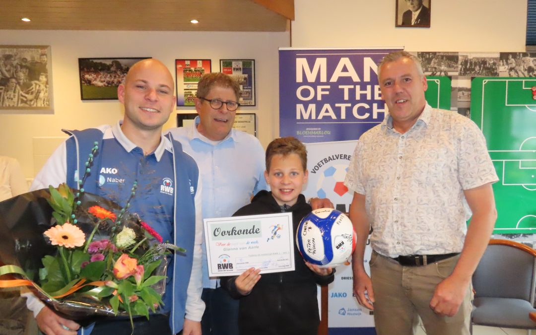 Huldiging Pupil van de Week en Man of the Match na RWB-RFC.