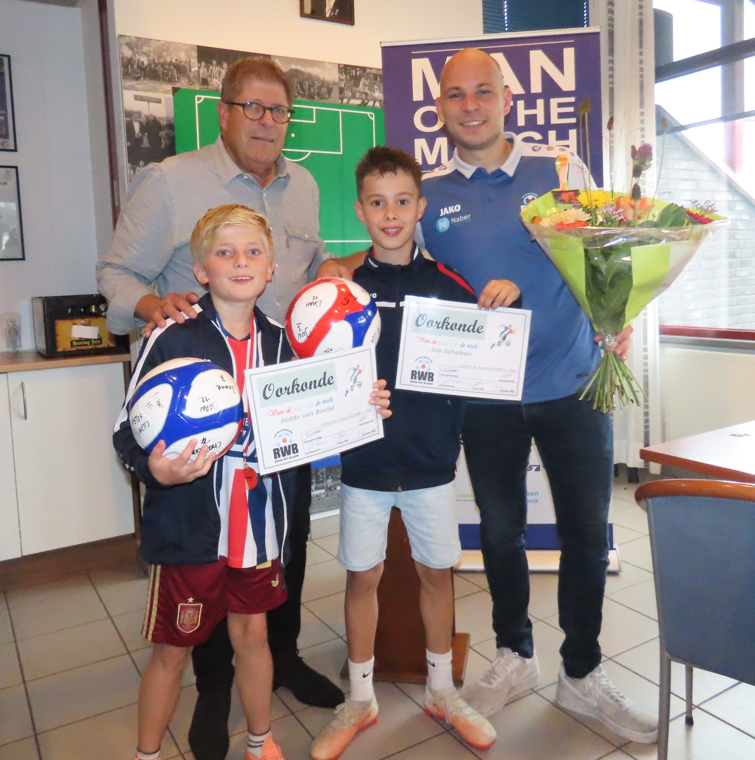 Hidde van Boxtel en Job Schalken Pupillen van de Week, Jordy van der Klaauw Man of the Match.